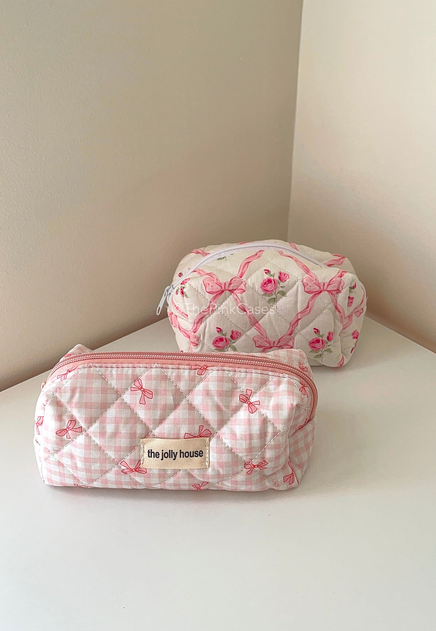 Pattern Pink Ribbon Pouch - ThePinkCases