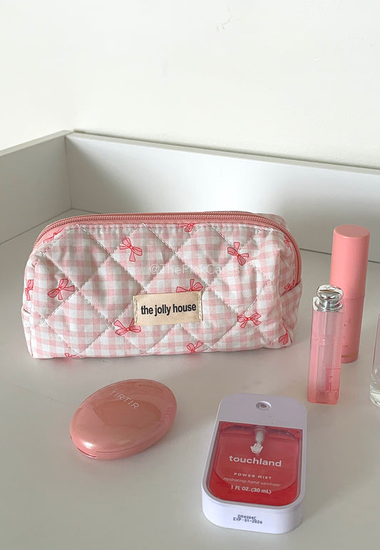 Pattern Pink Ribbon Pouch - ThePinkCases